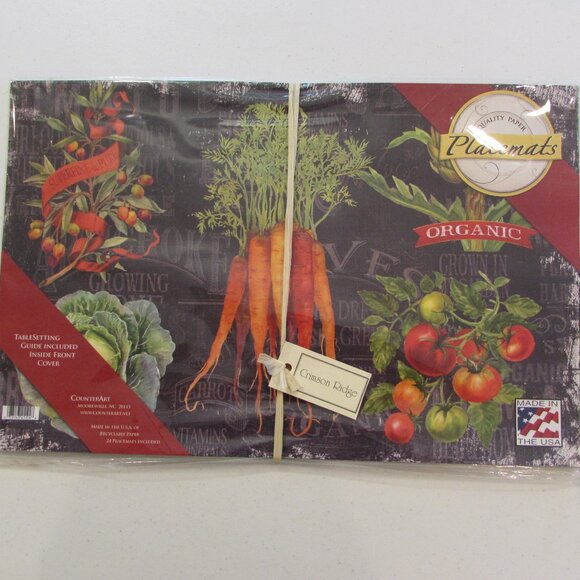 CounterArt 'Chalkboard Veggies' Premium Disposable Paper Placemats New - Picture 6 of 11